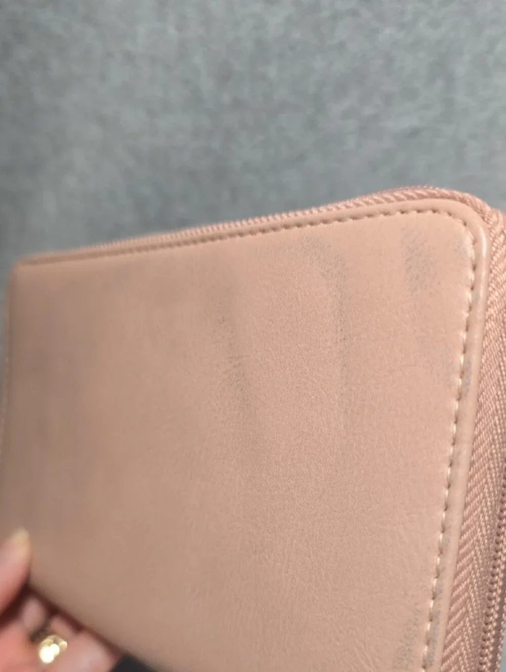 Nicole Miller Pink Zip-Around Wallet with Gold Logo